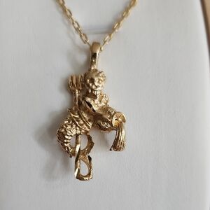 Gold Mermaid Pendant Necklace